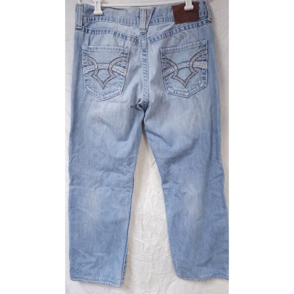 Big Star Mens 33Rx30 Light Wash Distressed Regular Fit Boot Cut Pioneer Jeans - Picture 6 of 12